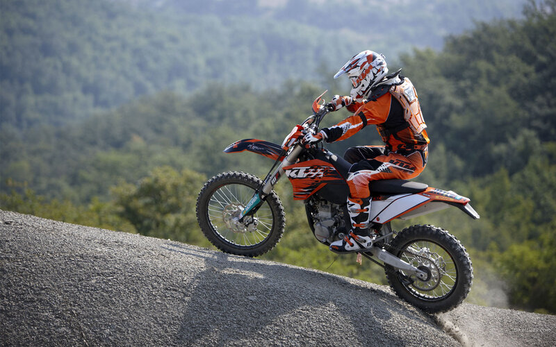 Motorcycle rider on a dirt bike