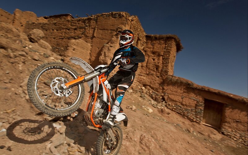 Motorcycle rider on a dirt bike