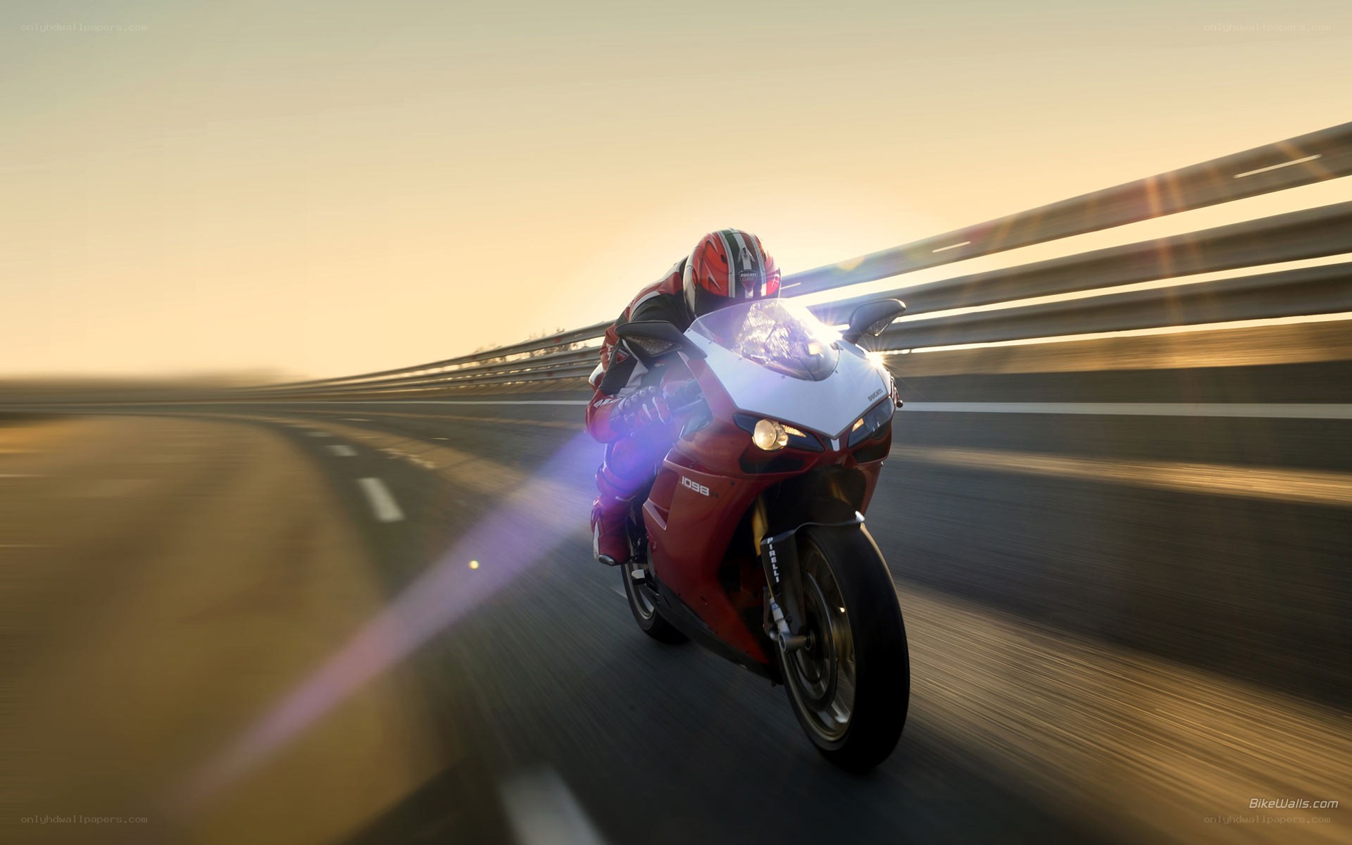 Motorcycle rider on a highway