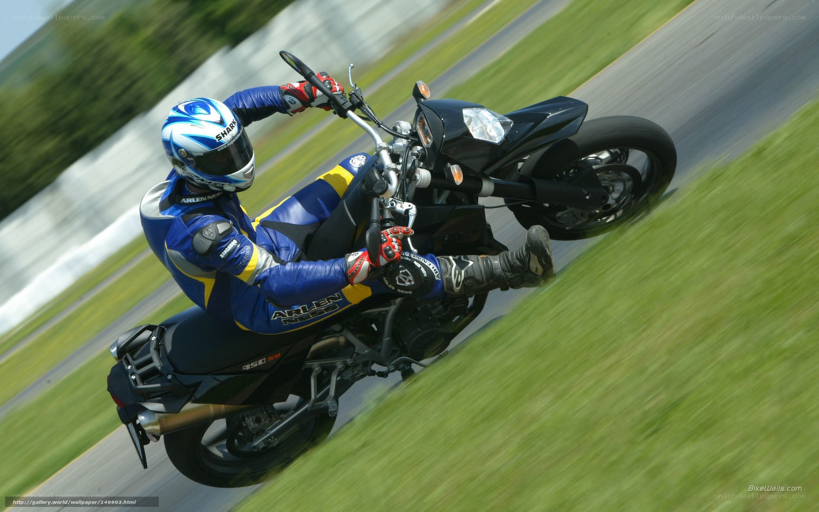 Motorcycle rider on a racetrack