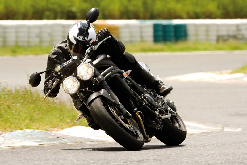 Motorcycle rider on a racetrack