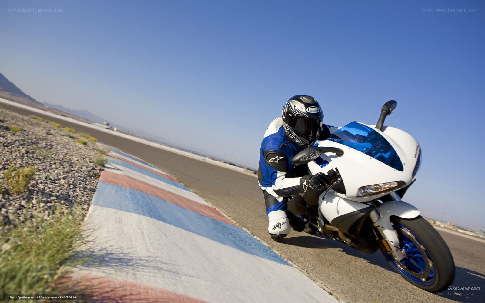 Motorcycle rider on a racetrack
