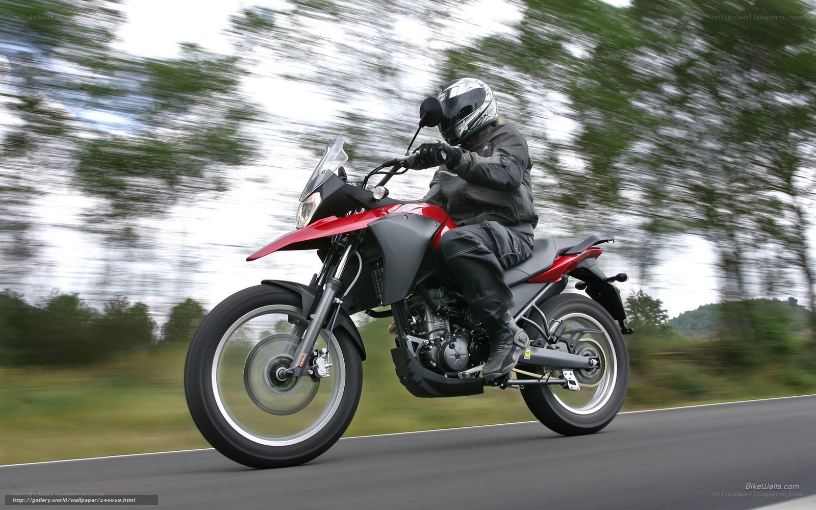 Motorcycle rider on a road