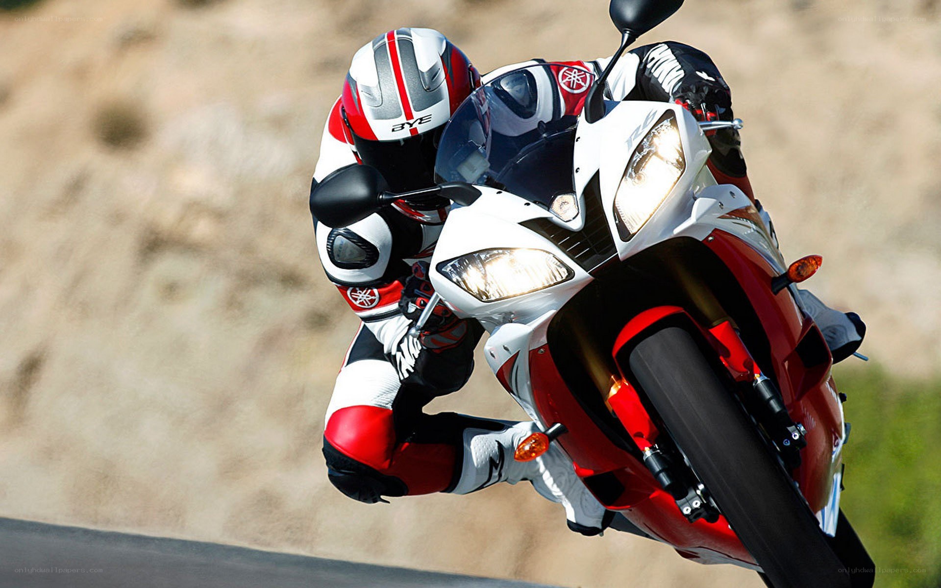 Motorcycle rider on a track
