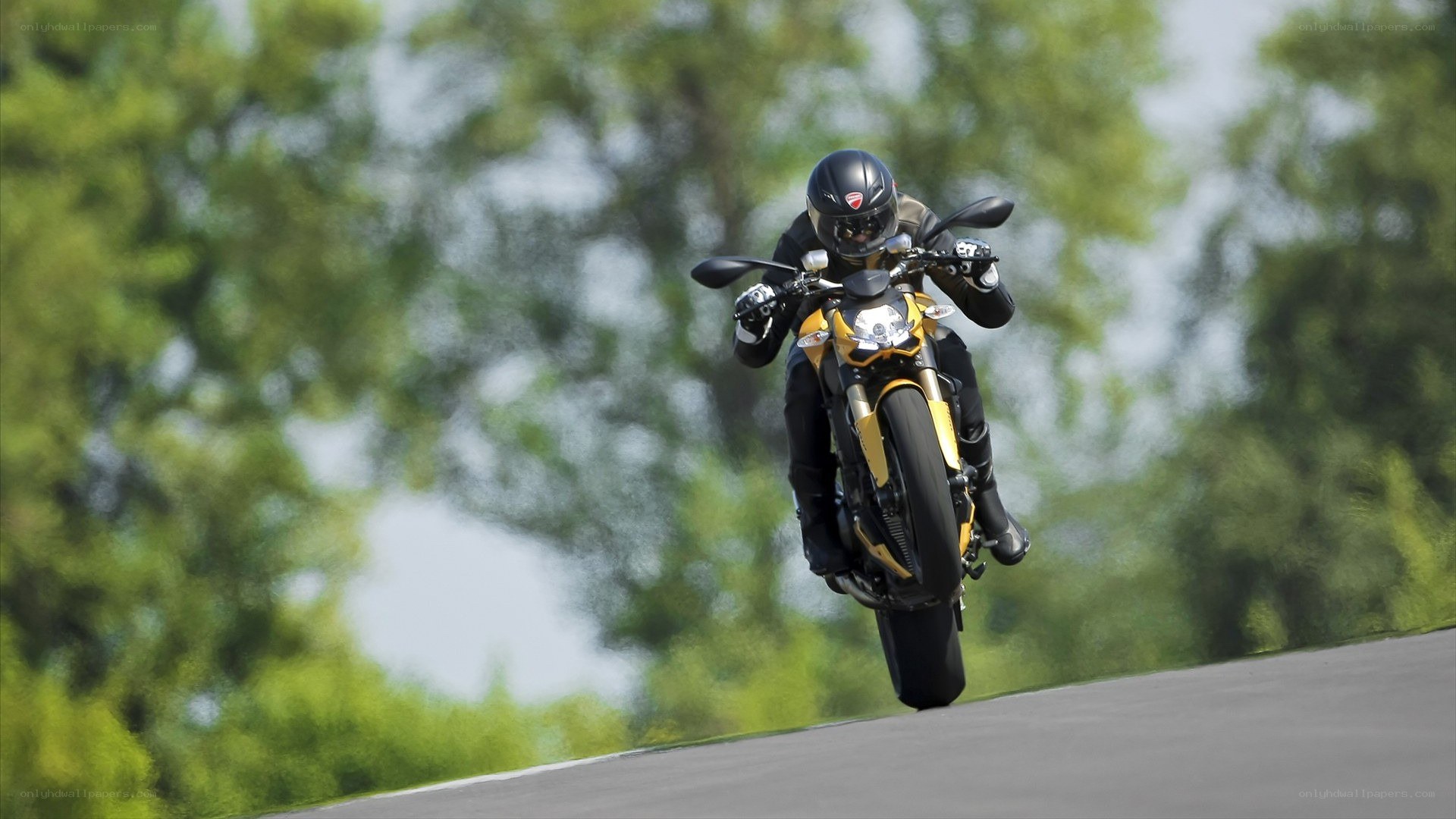 Motorcycle rider on a track