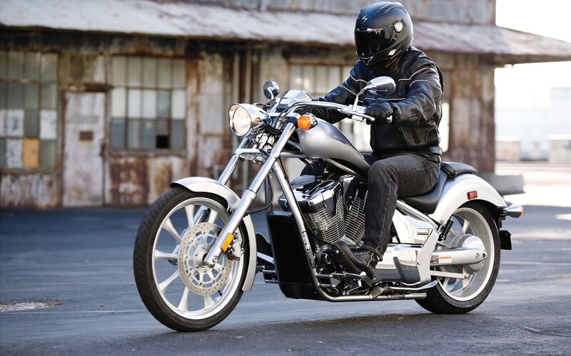 Motorcycle rider on a vintage bike
