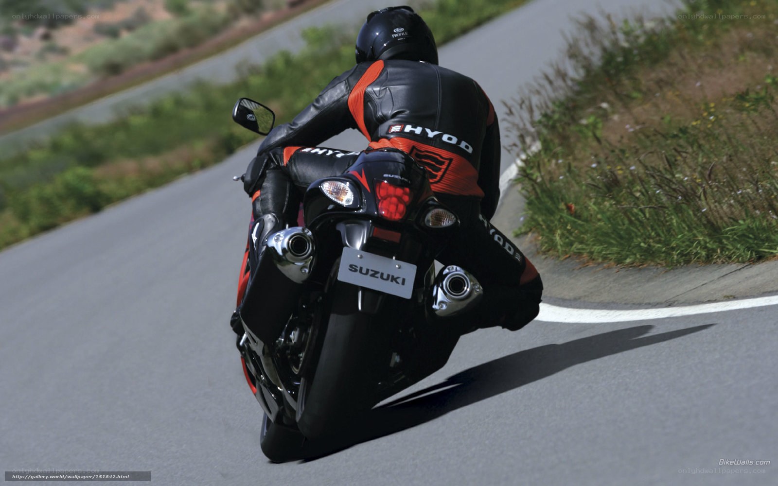 motorcycle rider on a winding road
