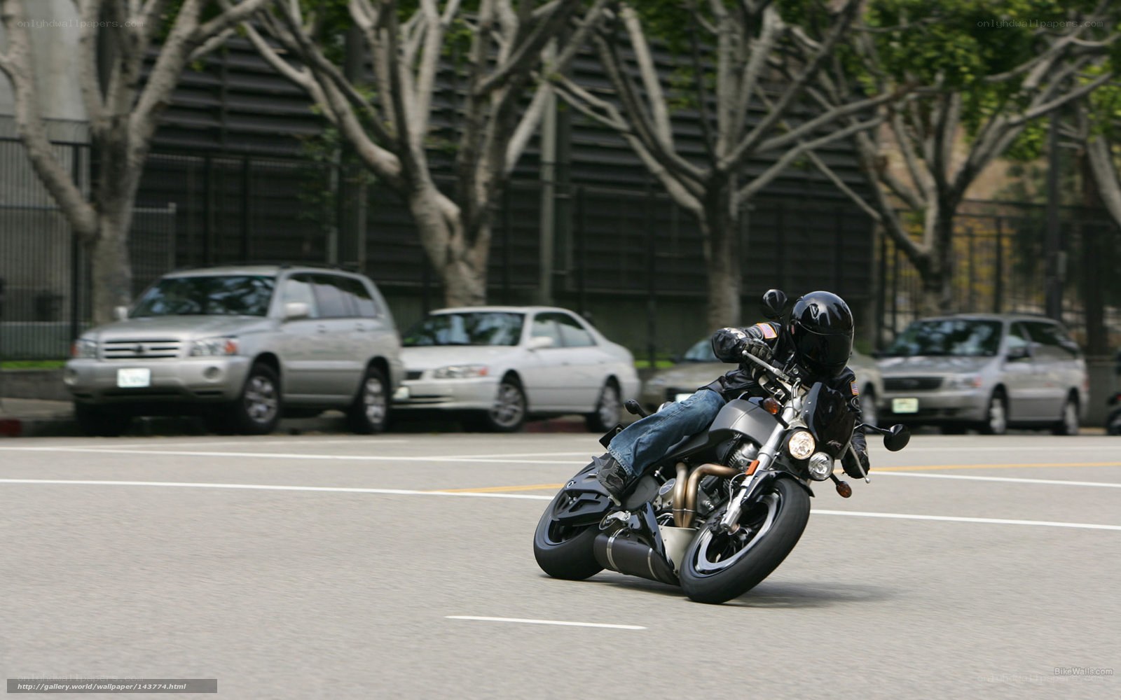 Motorcycle rider on city street