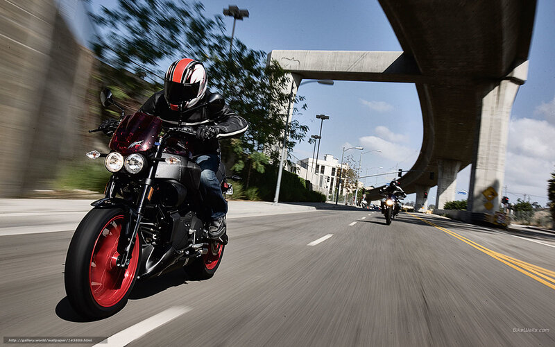 Motorcycle rider on city street