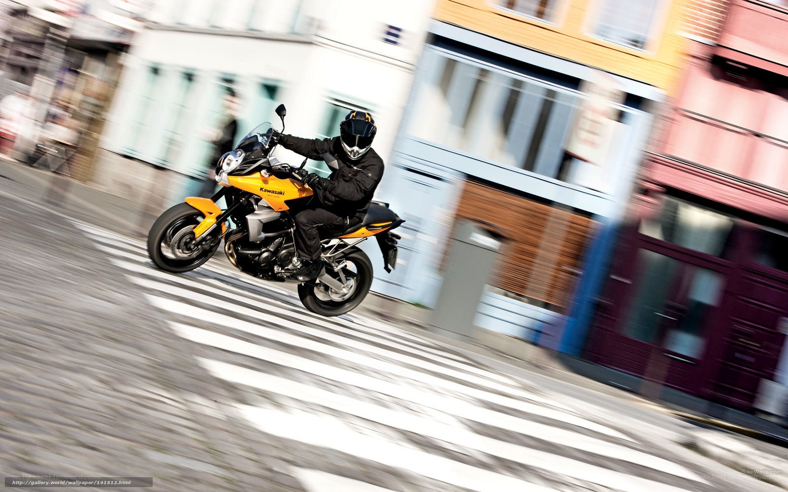 Motorcycle rider on city street