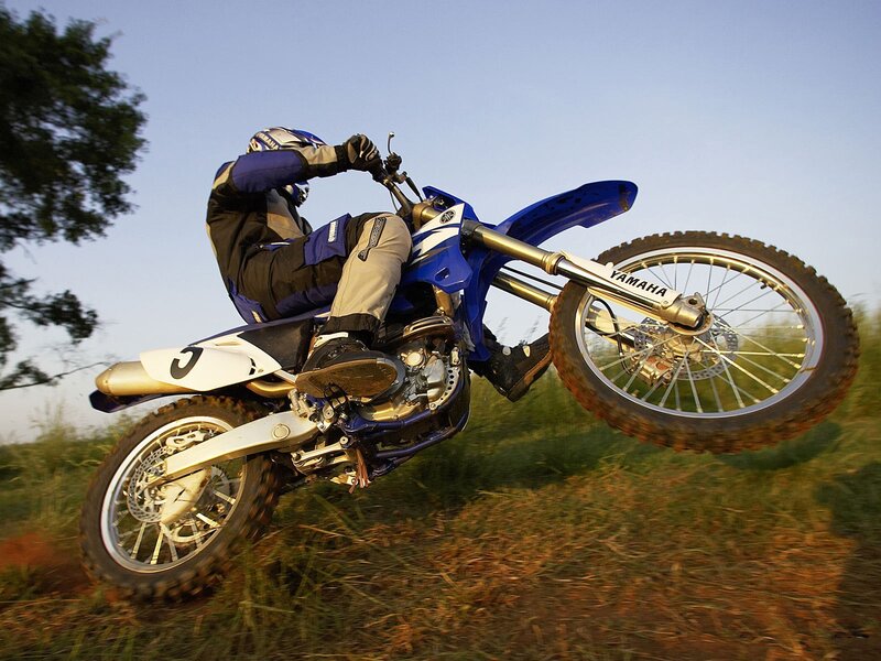 Motorcycle rider on dirt bike