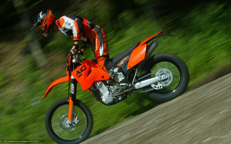 Motorcycle Rider on Dirt Bike — Orange, Dynamic