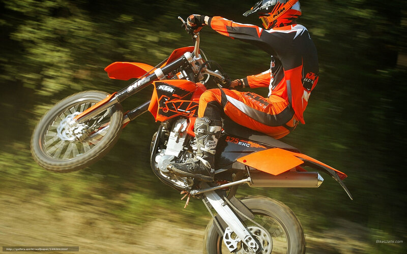 Motorcycle Rider on Dirt Bike — Orange