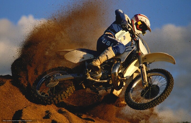 Motorcycle Rider on Dirt — Brown