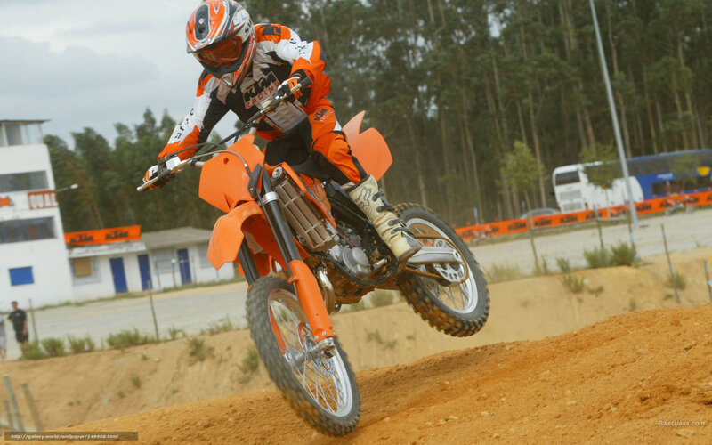 Motorcycle Rider on Dirt — Orange, Action