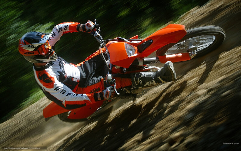 Motorcycle Rider on Dirt — Orange, Dynamic, Afternoon, Photograph, Dirt Bike, Helmet