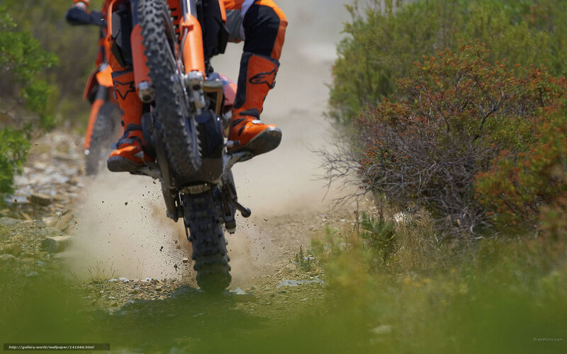 Motorcycle Rider on Dirt — Orange, Dynamic