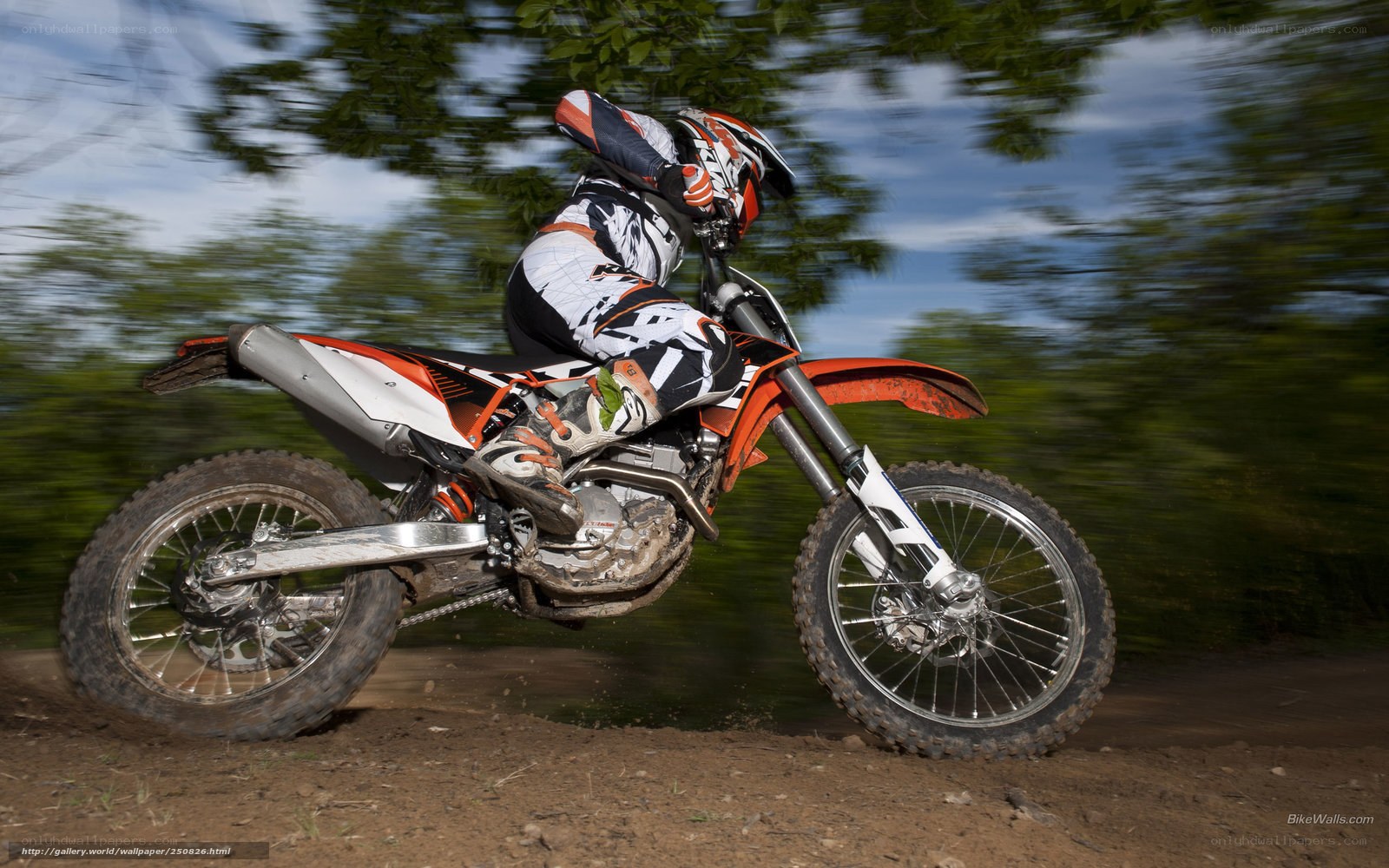 Motorcycle rider on dirt track