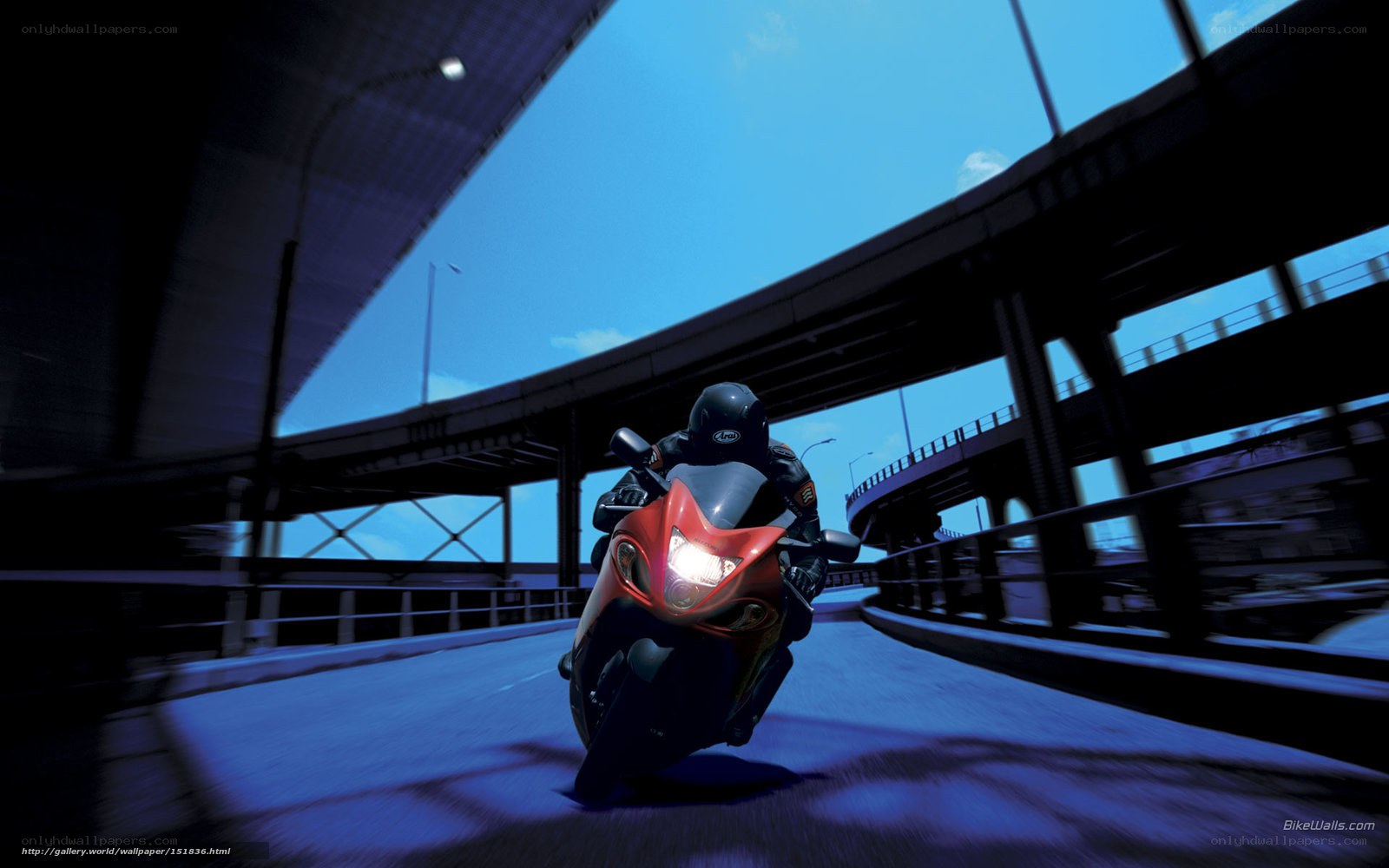 Motorcycle rider on highway