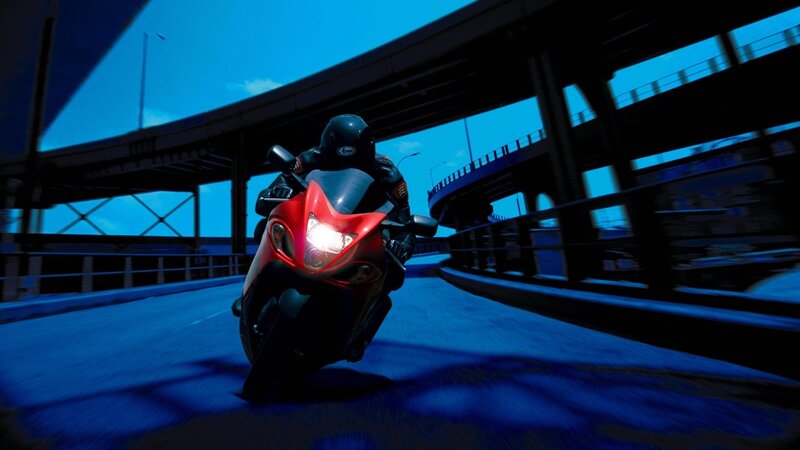 Motorcycle rider on highway