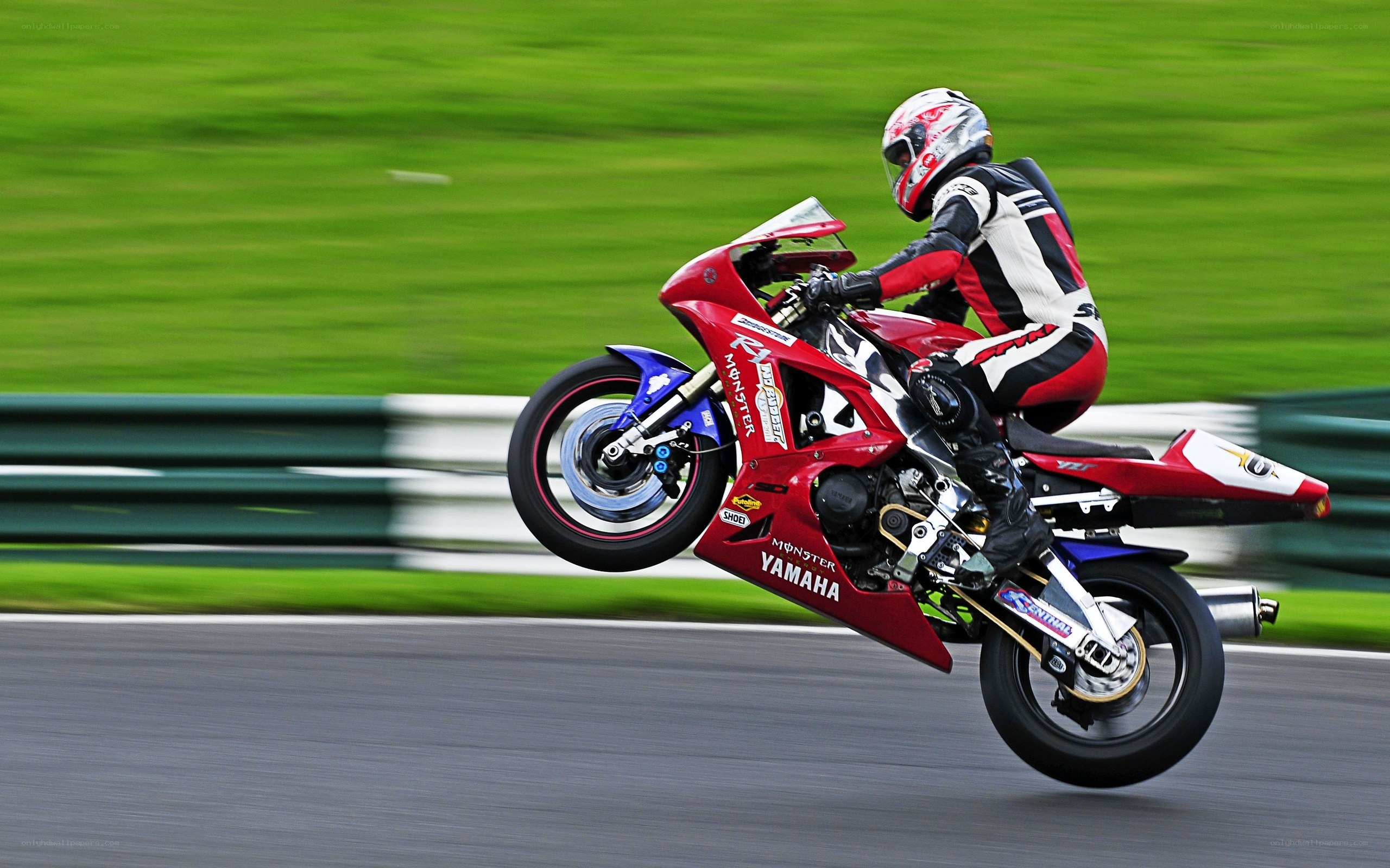 motorcycle rider on racetrack