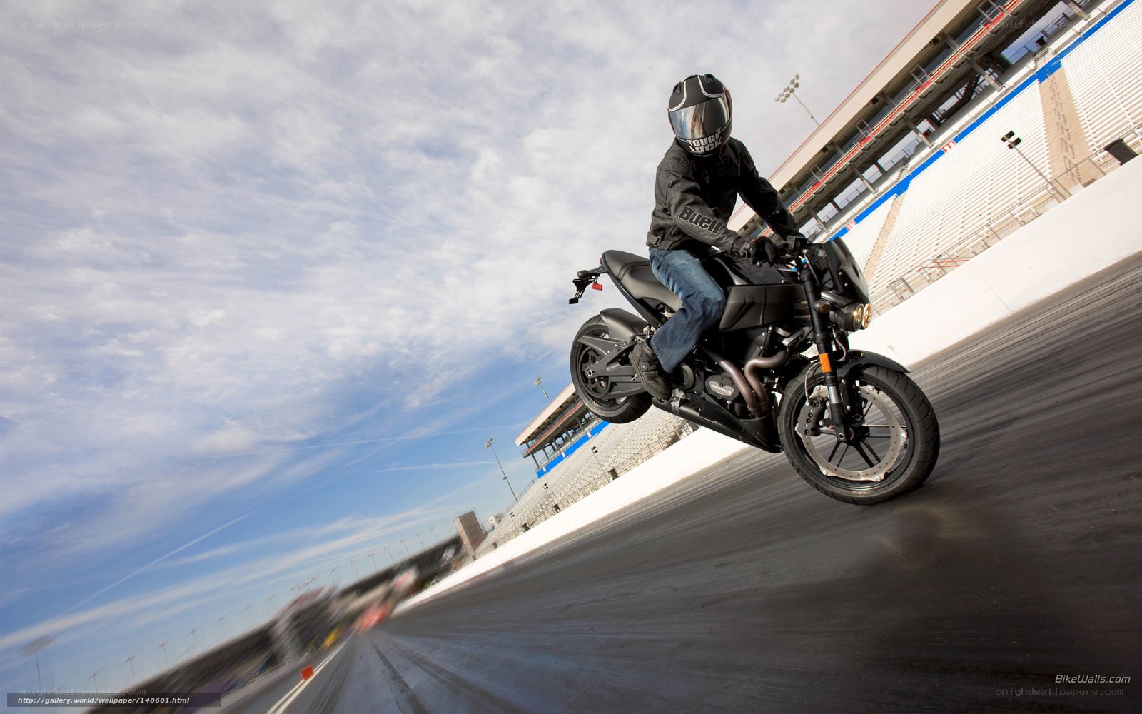 Motorcycle rider on racetrack