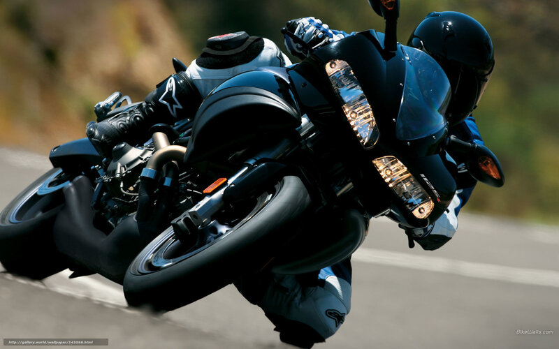 Motorcycle Rider on Road — Black, Dynamic, Afternoon