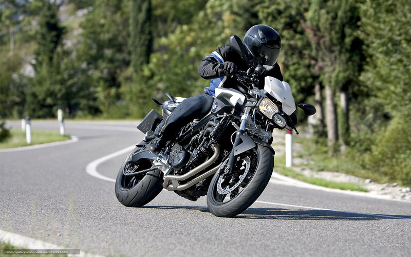Motorcycle Rider on Road — Black, Dynamic