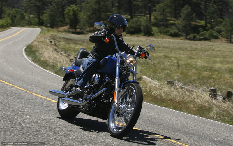 Motorcycle Rider on Road — Blue, Active, Afternoon