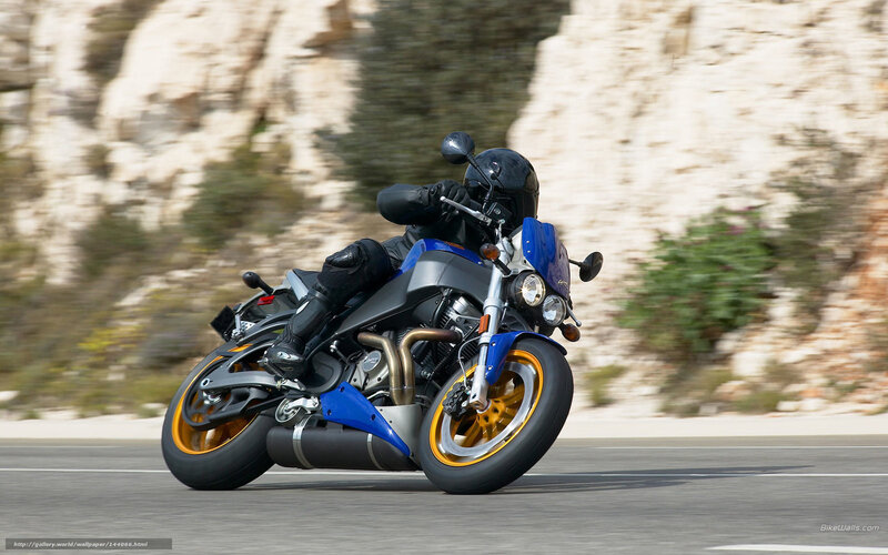 Motorcycle Rider on Road — Blue, Dynamic