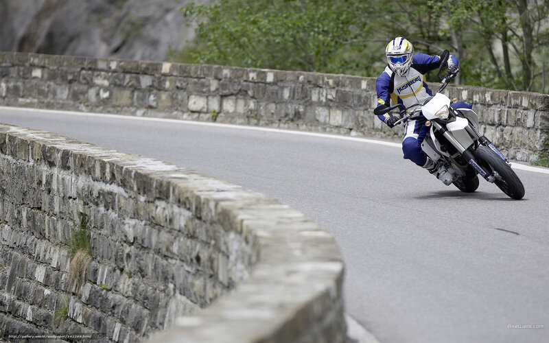 Motorcycle Rider on Road — Gray, Dynamic