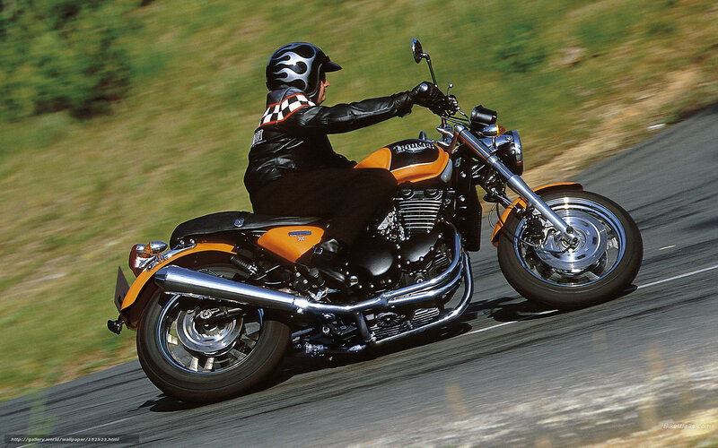Motorcycle Rider on Road — Orange, Dynamic, Afternoon, Photograph, Helmet