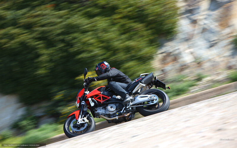 Motorcycle Rider on Road — Red, Dynamic, Afternoon, Photograph