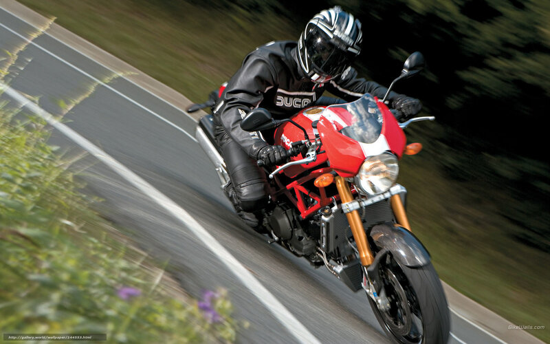 Motorcycle Rider on Road — Red