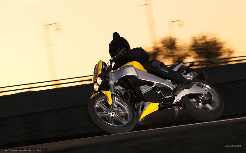 Motorcycle Rider on Road — Yellow