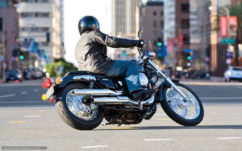 Motorcycle Rider on Street — Black