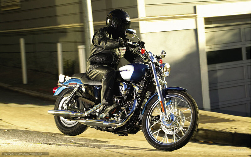 Motorcycle Rider on Street — Blue