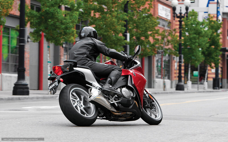 Motorcycle Rider on Street — Red, Calm