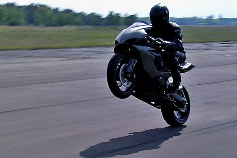 Motorcycle Rider on Track — Black