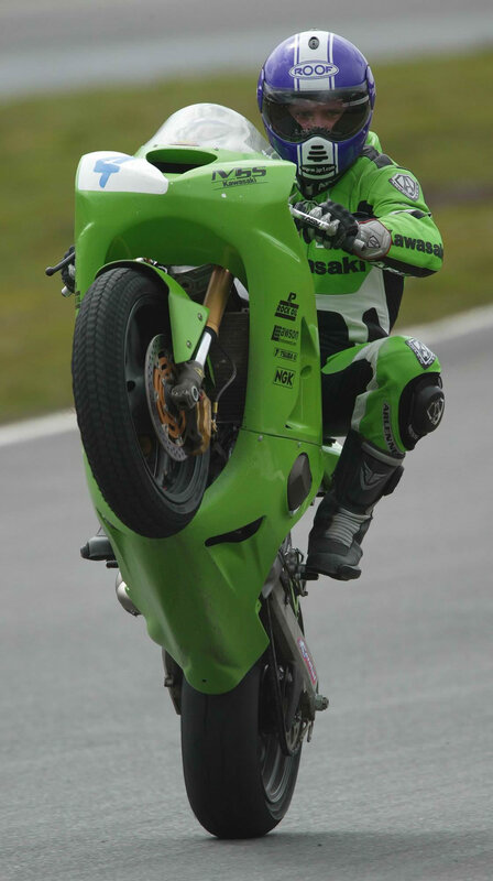 Motorcycle Rider on Track — Green, Dynamic