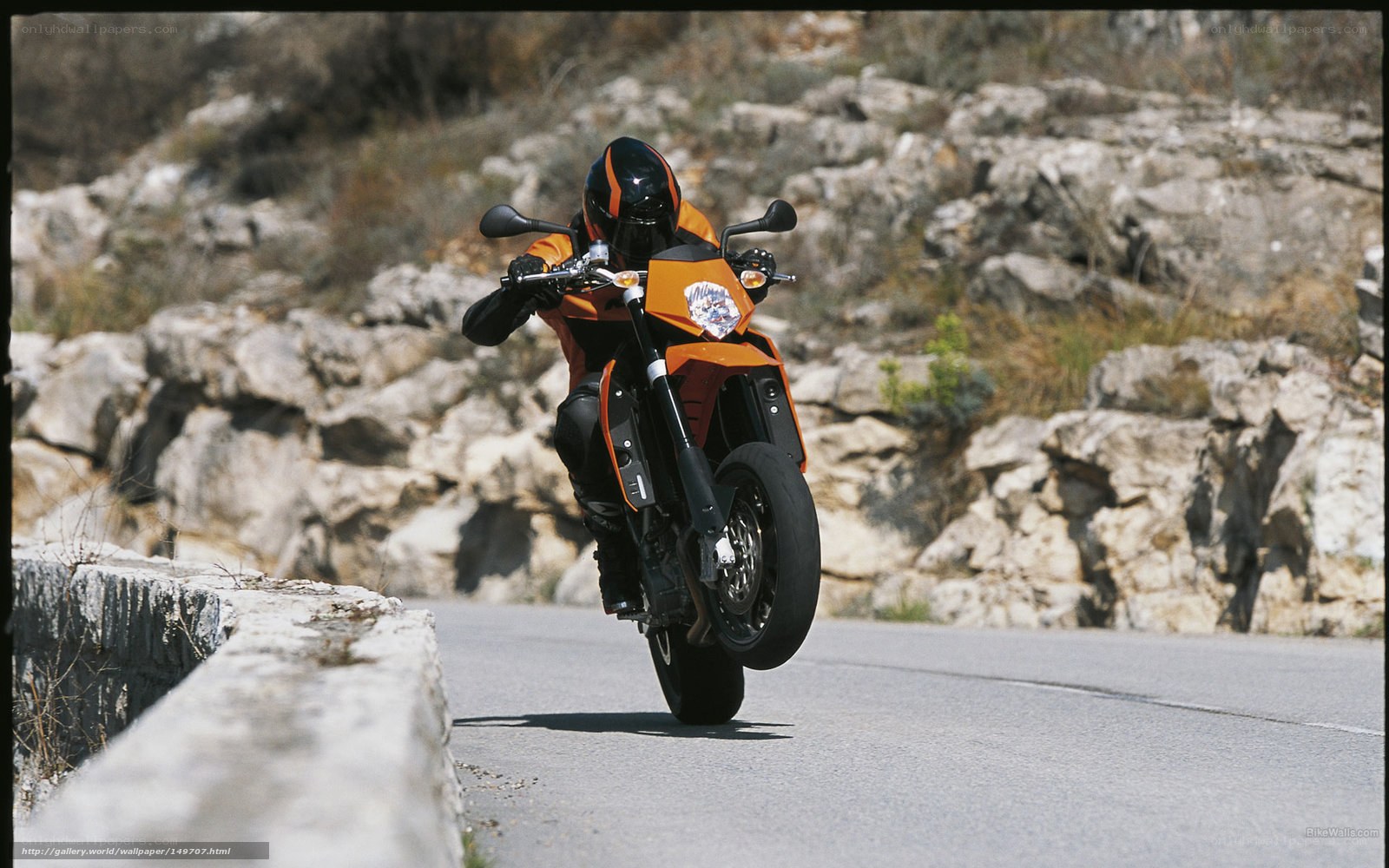 motorcycle rider on winding road