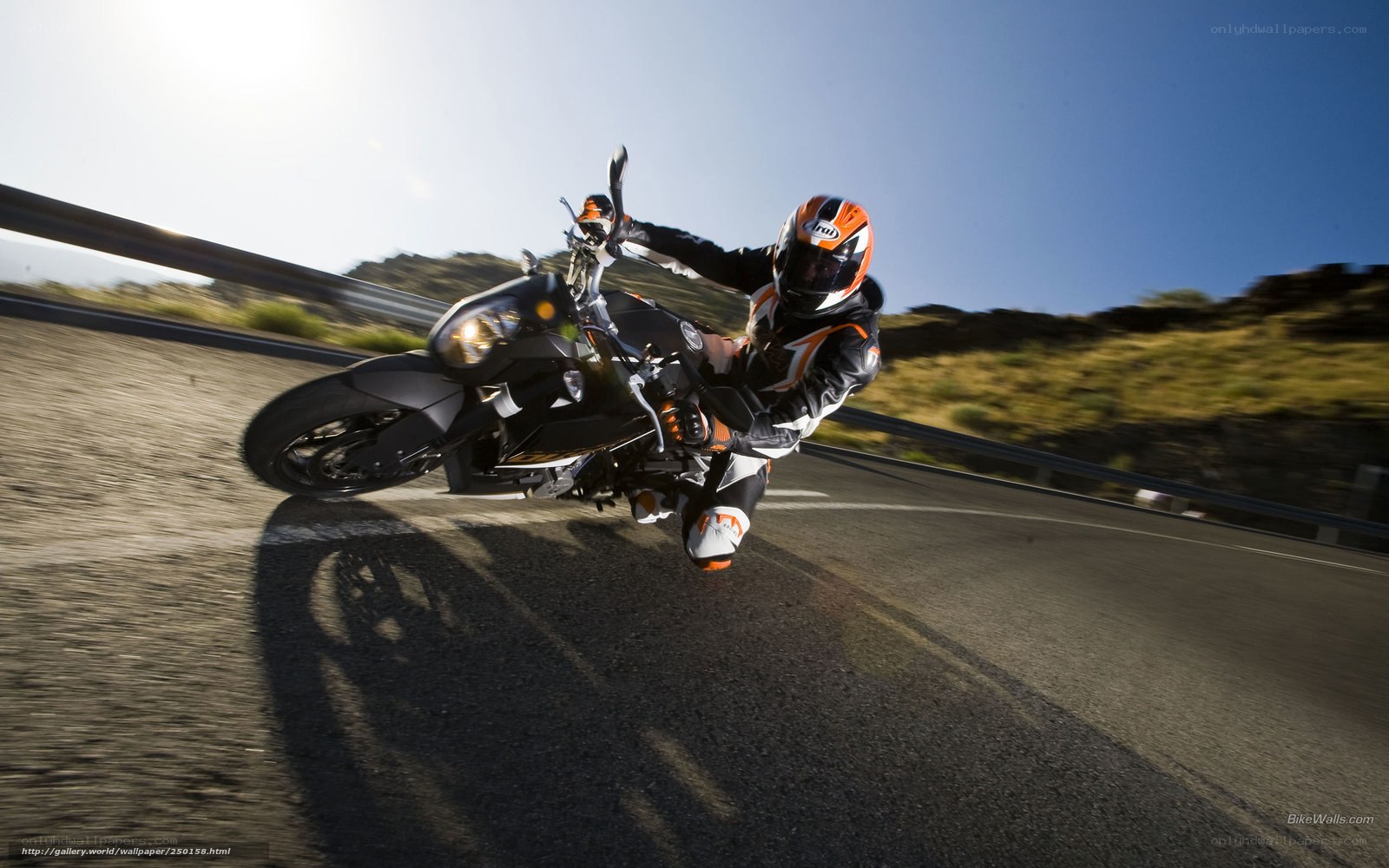 motorcycle rider on winding road