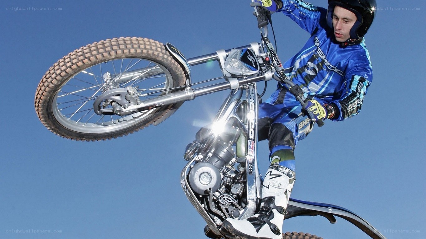 Motorcycle rider performing stunt