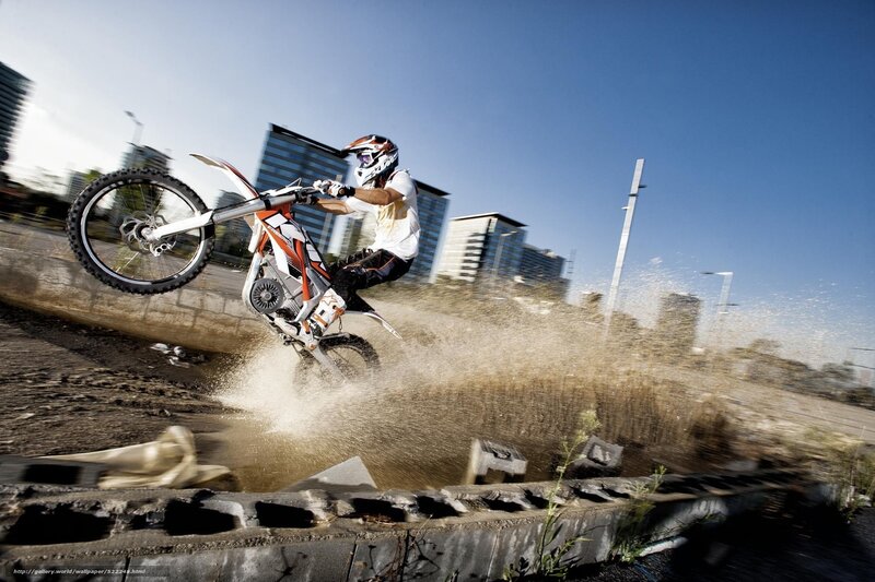 Motorcycle rider performing stunt