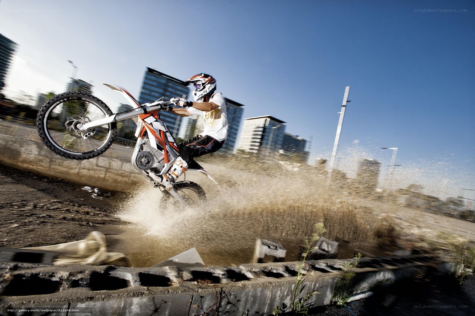 Motorcycle rider performing stunt