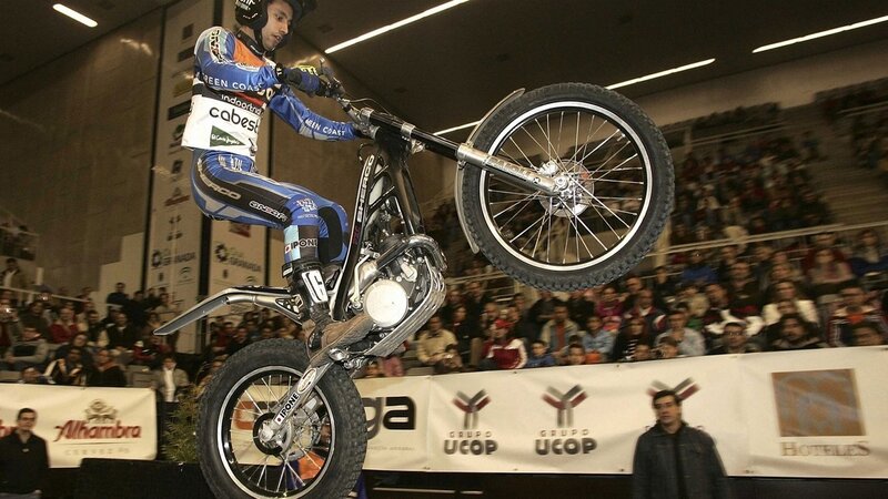Motorcycle Rider Performing Stunt — Blue, Dynamic, Photograph