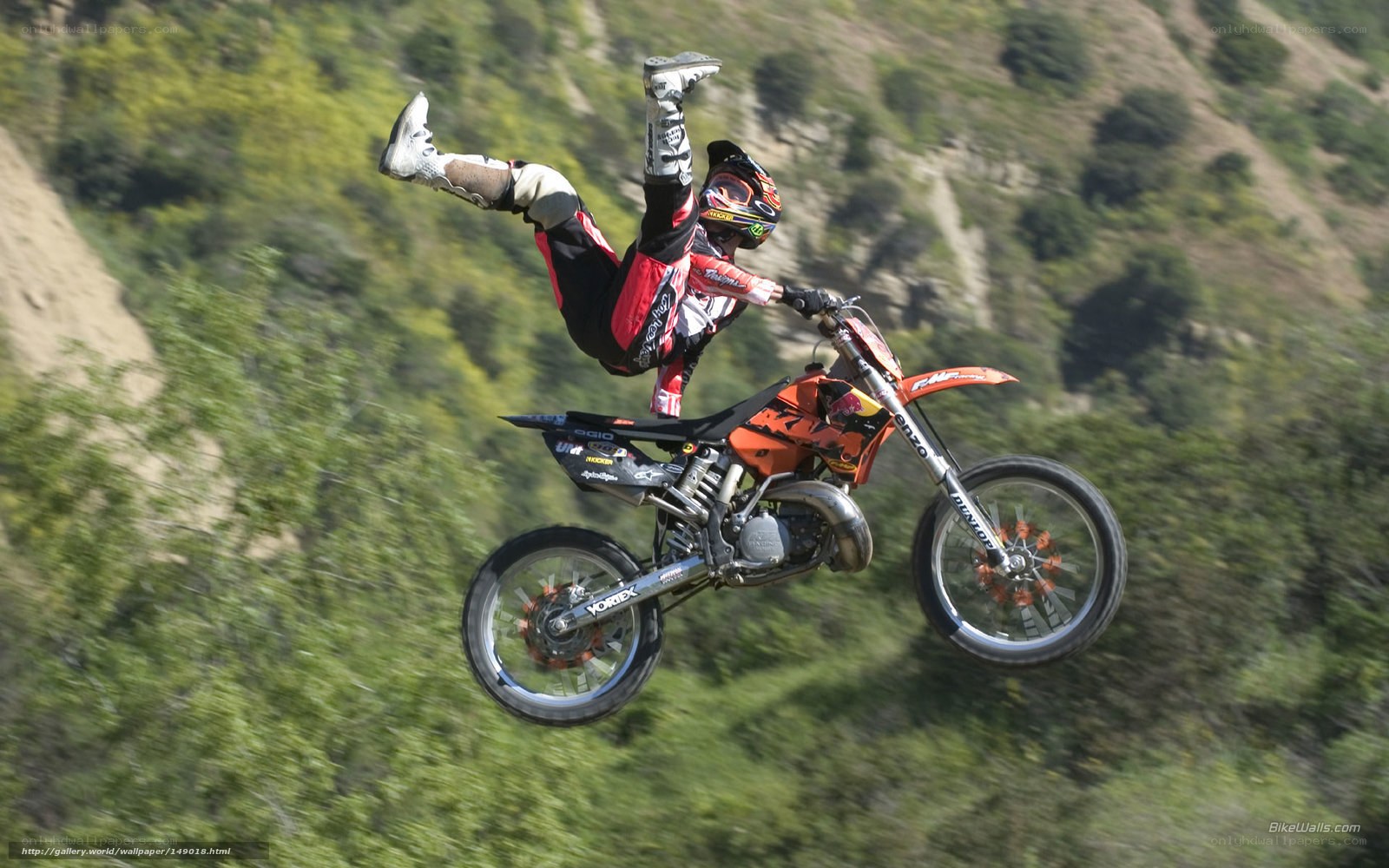 Motorcycle rider performing stunt