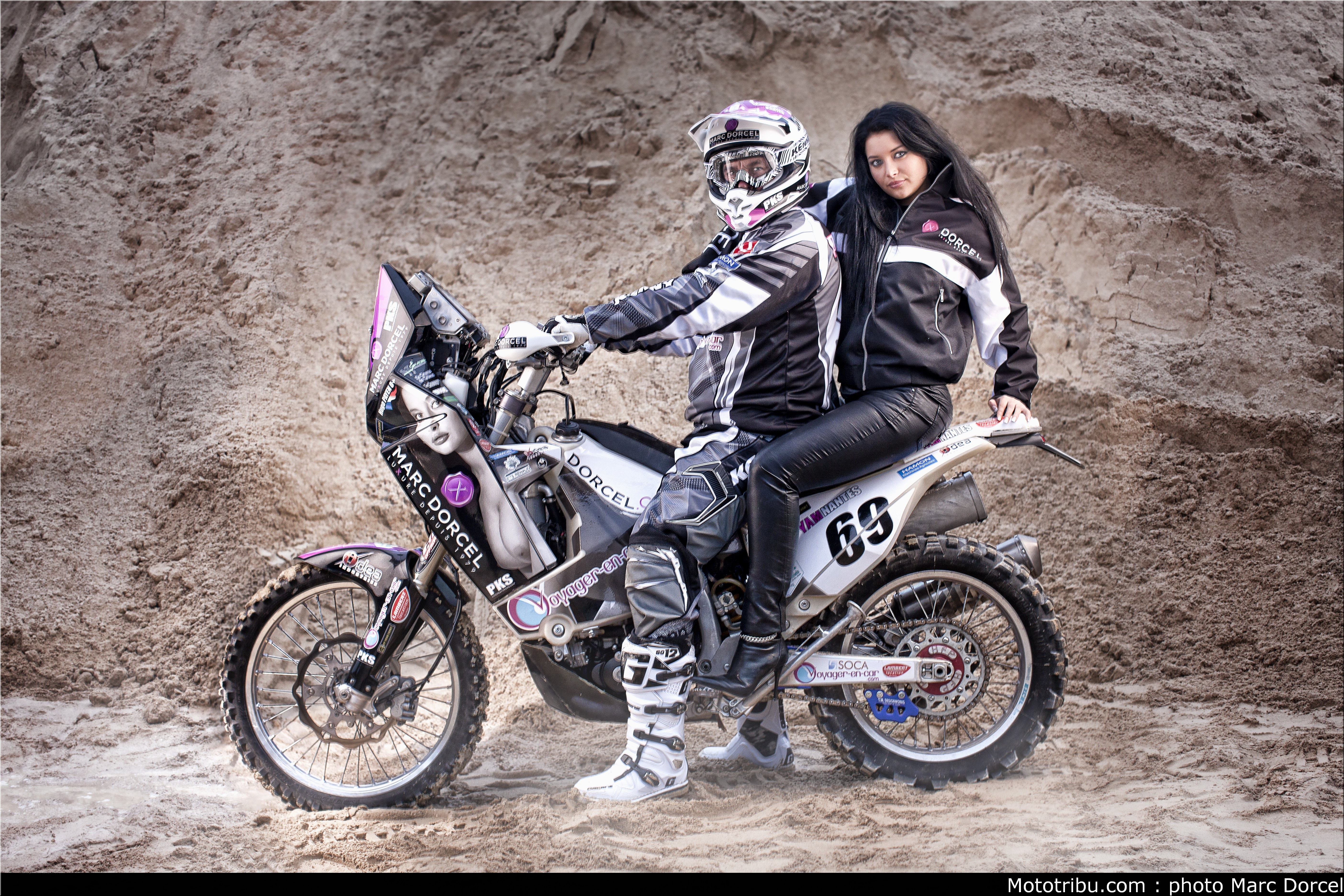 Motorcycle rider with passenger