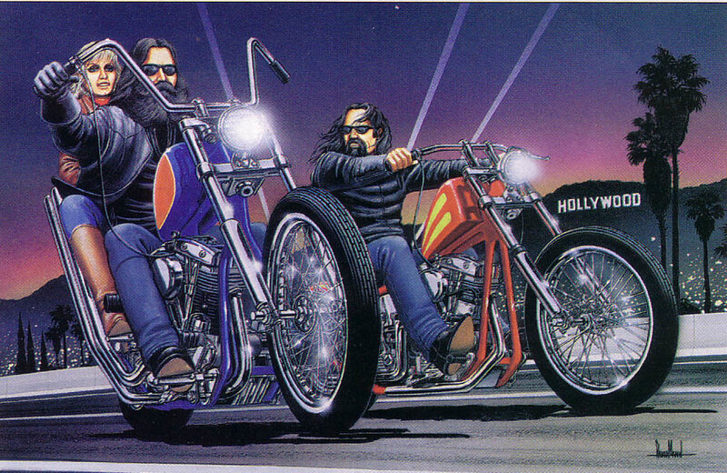 Motorcycle riders at Hollywood sign