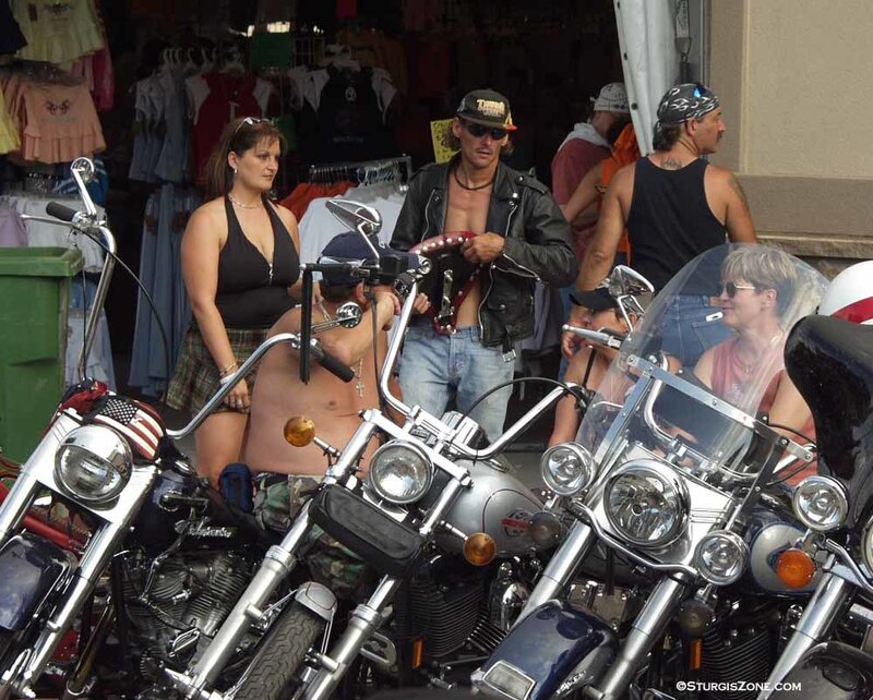 Motorcycle Riders at Market